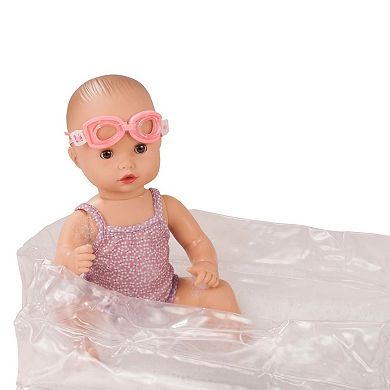 Gotz Sleepy Aquini 13" Baby Baby Drink & Wet Doll with Bathing Suit and Accessories
