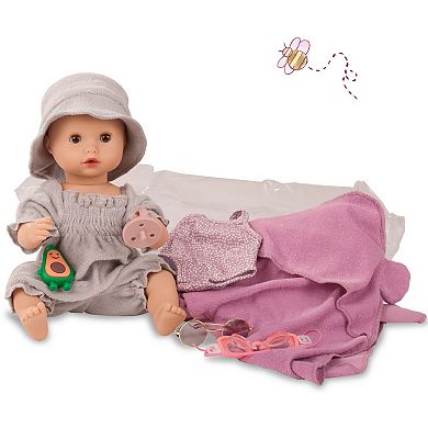 Gotz Sleepy Aquini 13" Baby Baby Drink & Wet Doll with Bathing Suit and Accessories