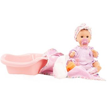 Gotz Sleepy Aquini BliBlaBlume 13" Drink & Wet Bath Baby Doll, Bathtub and Accessories
