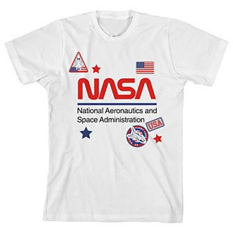 Girls 7-16 NASA Logo & Printed Patches Short Sleeve Graphic Tee