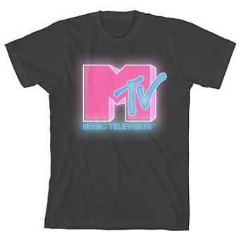 Girls 7-16 MTV Neon Pink & Blue Short Sleeve Graphic Tee