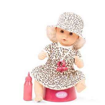 Gotz Aquini Potty Baby Doll 13" Drink & Wet Waterproof Doll, Potty Seat and Accessories