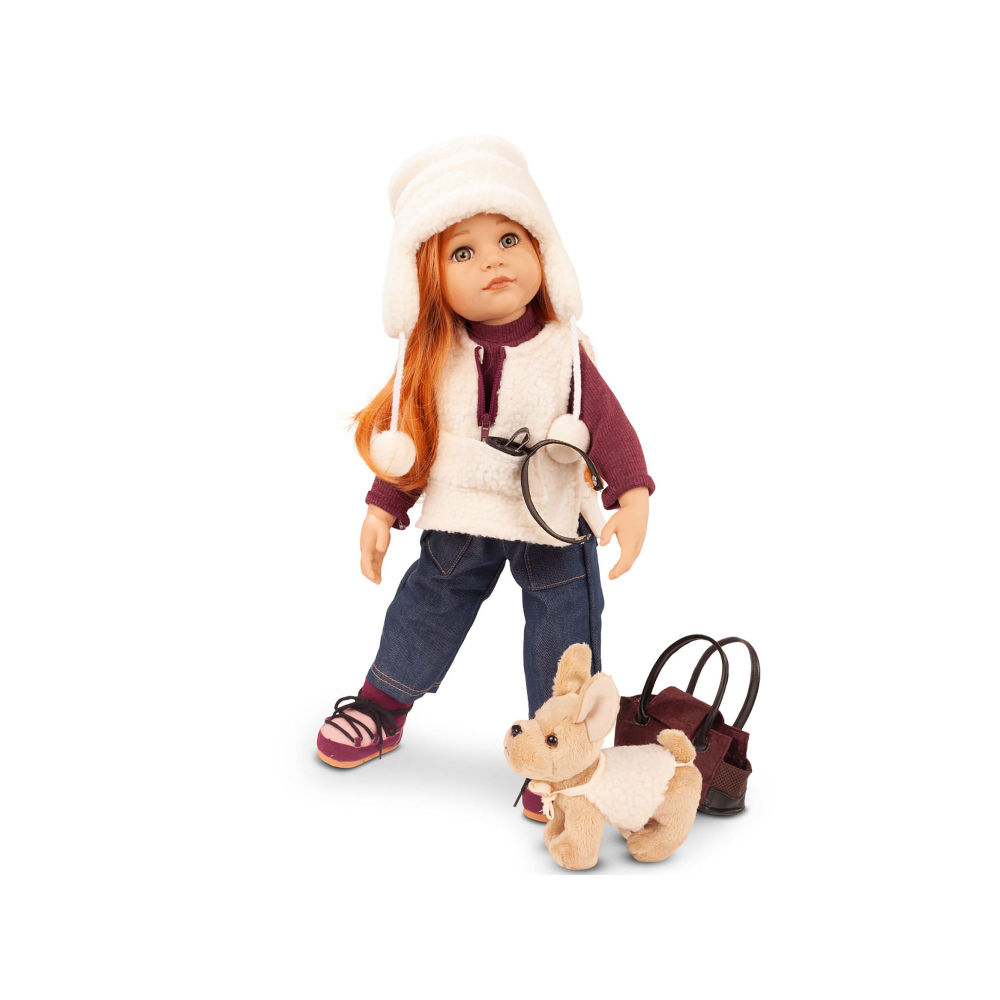 Gotz Hannah and her Dog 19 Multi-Jointed Standing Baby Doll and Accessor
