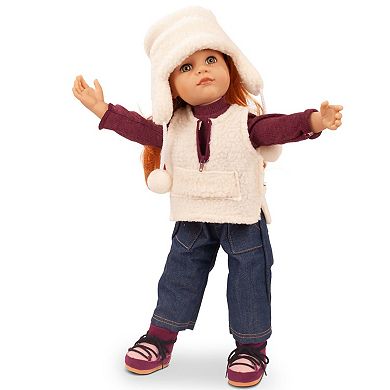 Gotz Hannah and her Dog 19" Multi-Jointed Standing Baby Doll and Accessories