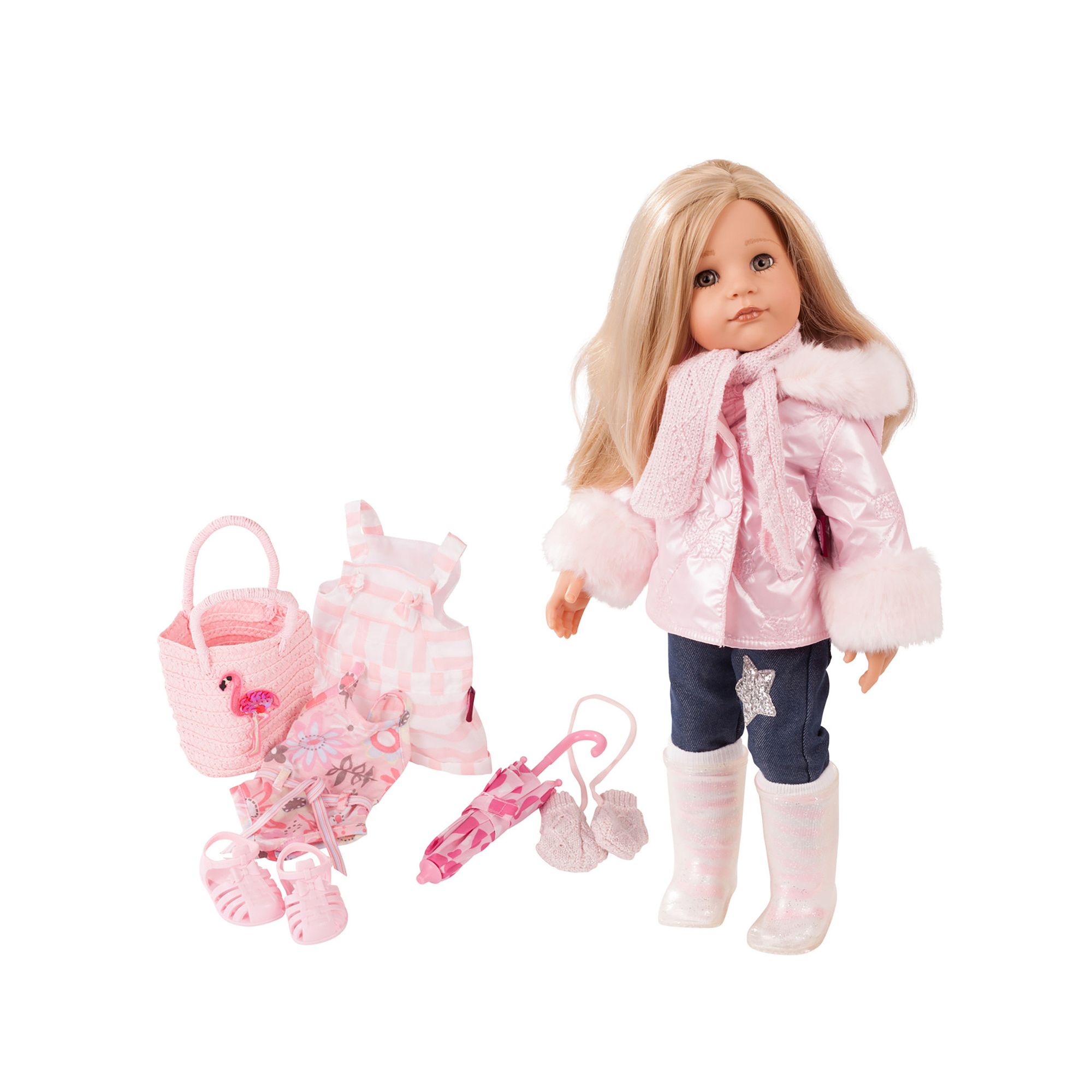 Gotz Hannah All Year Round 19.5 Posable Doll with Extra Outfits & Access