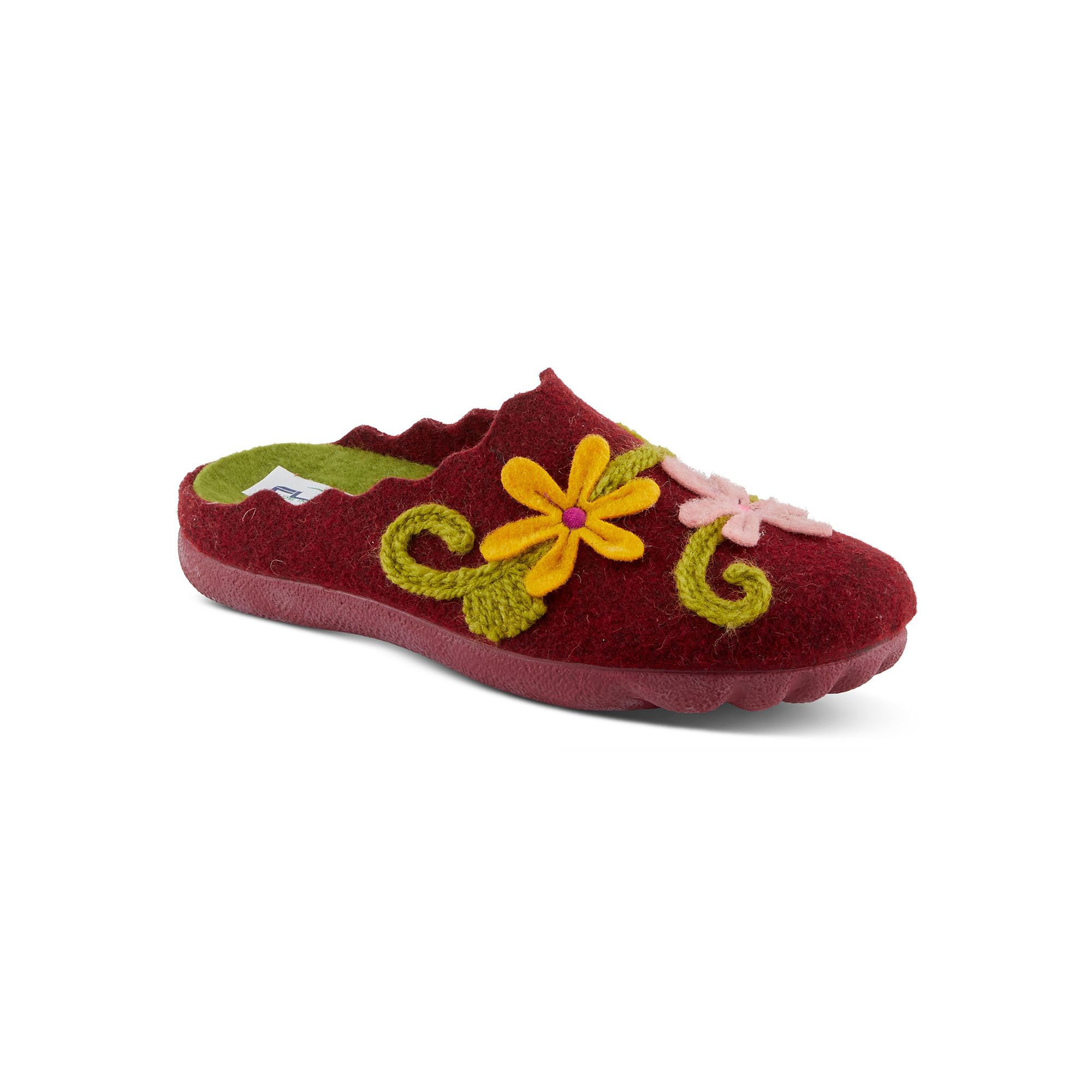 Flexus by Spring Step Womens Roseburg Wool Slippers, Size: 35, Red
