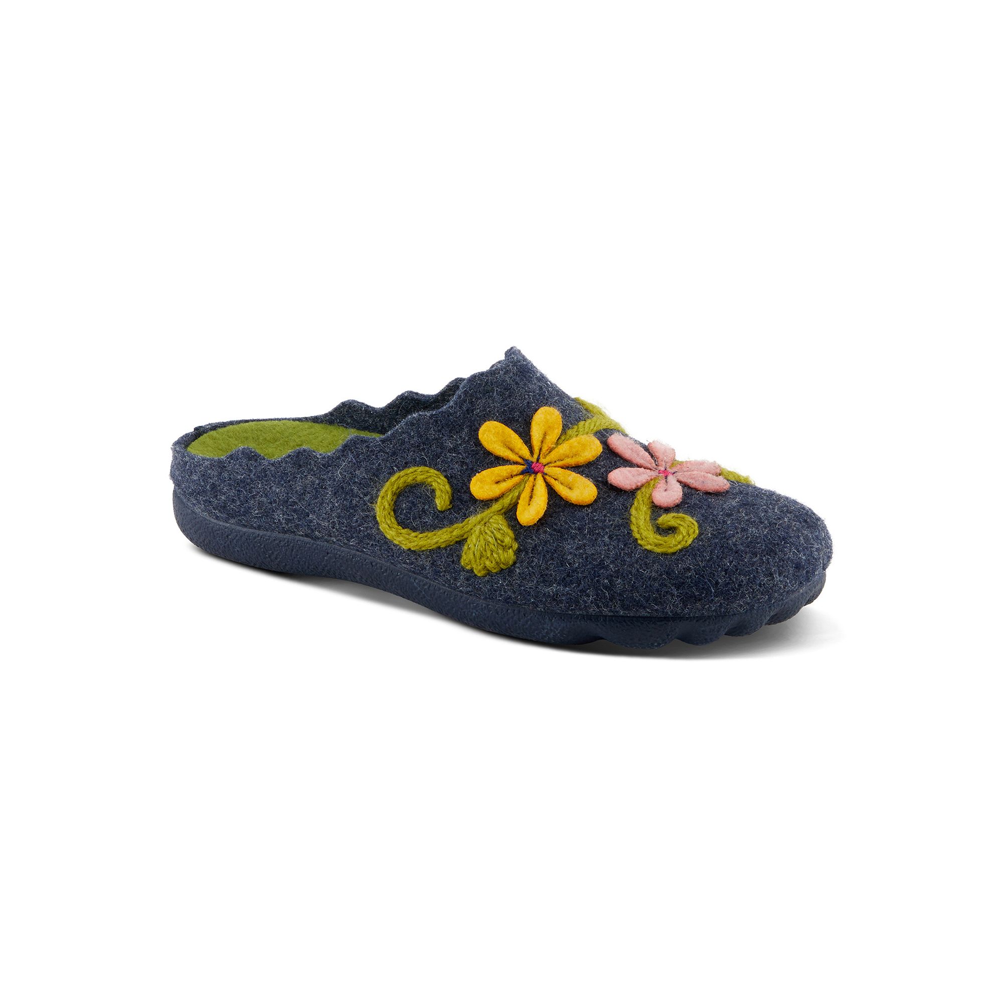Flexus by Spring Step Womens Roseburg Wool Slippers, Size: 36, Blue