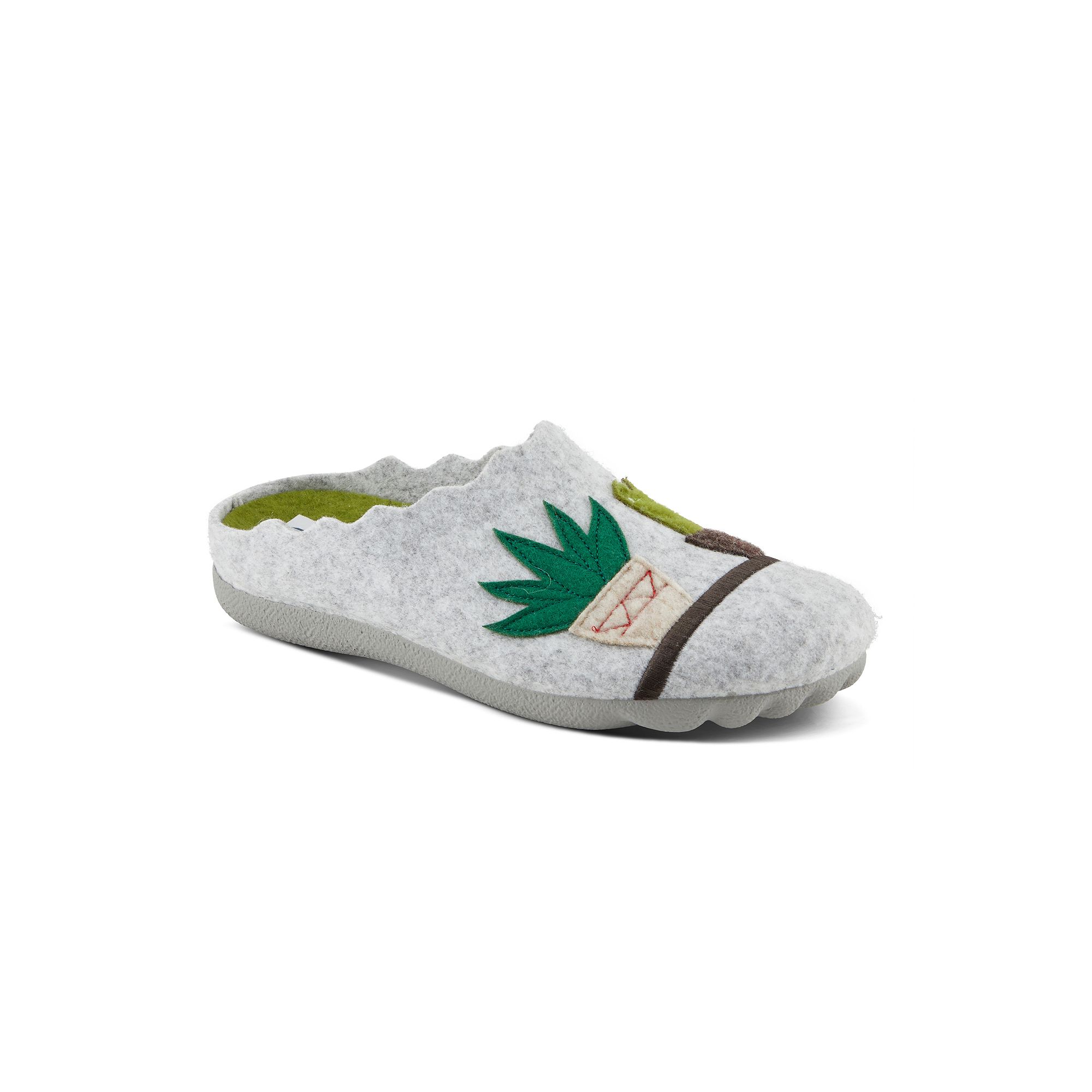 Flexus by Spring Step Womens Happycactus Wool Slippers, Size: 35, Light Gr