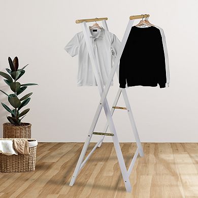 Casual Home Wood Folding Clothing Garment Rack