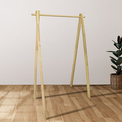 Casual Home Solid Wood Collapsible Clothing Garment Rack