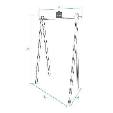 Casual Home Solid Wood Collapsible Clothing Garment Rack