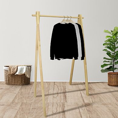 Casual Home Solid Wood Collapsible Clothing Garment Rack