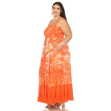 Plus Size Smocked Ruffle Maxi Dress