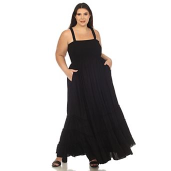 Plus Size Smocked Ruffle Maxi Dress