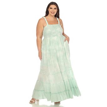 Plus Size Smocked Ruffle Maxi Dress