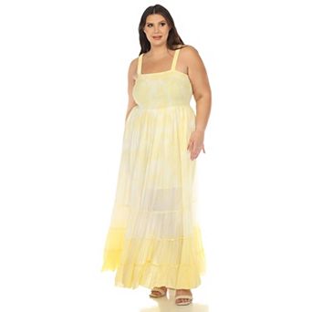 Plus Size Smocked Ruffle Maxi Dress