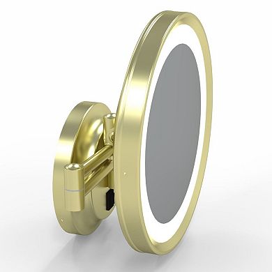 Aptations Kimball & Young Switchable Led Light Color Round Arm Magnified Wall Mirror