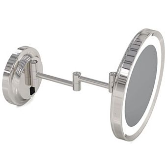 Aptations Kimball & Young Switchable Led Light Color Round Arm Magnified Wall Mirror