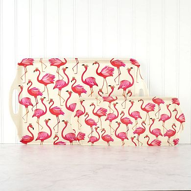 Pimpernel Sara Miller Flamingo Melamine Large Handled Tray