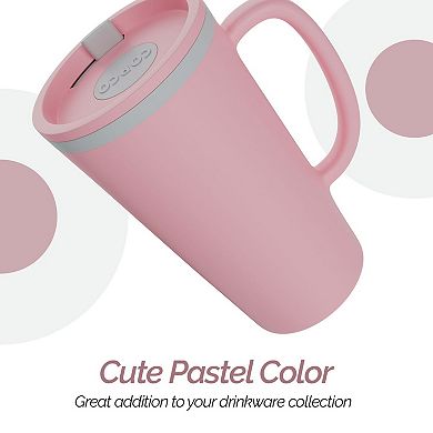 Copco Cone 16oz Insulated Travel Mug with Handle, Double Wall, BPA-Free,(Light Blue)