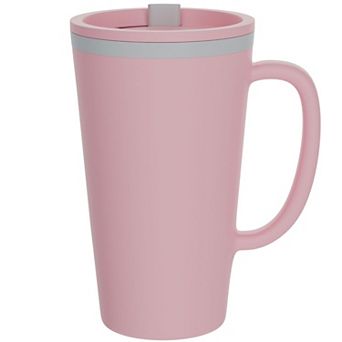 Copco Cone 16oz Insulated Travel Mug with Handle, Double Wall, Slide-Closure Lid, BPA-Free, (Pink)