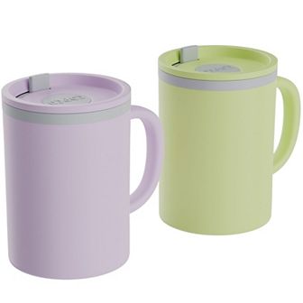 Copco Iconic Double Wall Insulated Mug With Handle, Bpa-free Reusable Plastic, 16 Oz., Set Of 2