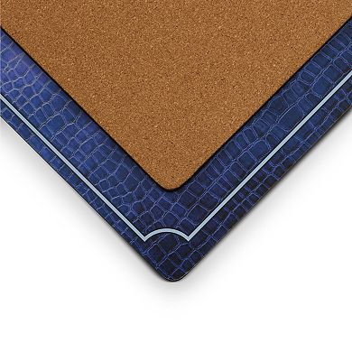 Pimpernel Blue Croc Leather Placemats, Set Of 4