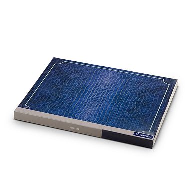 Pimpernel Blue Croc Leather Placemats, Set Of 4