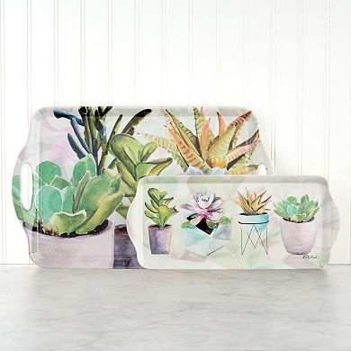 Pimpernel Succulents Melamine Large Handled Tray