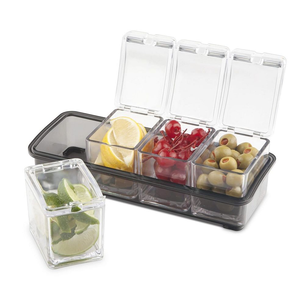 Final Touch 5 Piece Bar Caddy For Bar Garnishes, Toppings And Condiments