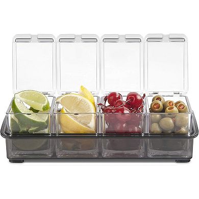 Final Touch 5 Piece Bar Caddy For Bar Garnishes, Toppings And Condiments