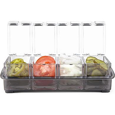 Final Touch 5 Piece Bar Caddy For Bar Garnishes, Toppings And Condiments