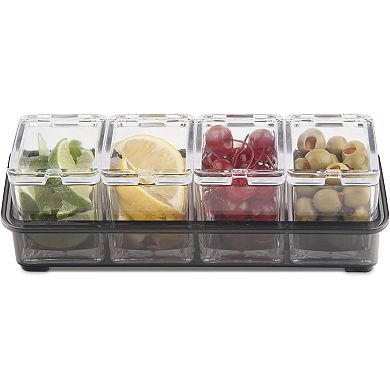 Final Touch 5 Piece Bar Caddy For Bar Garnishes, Toppings And Condiments