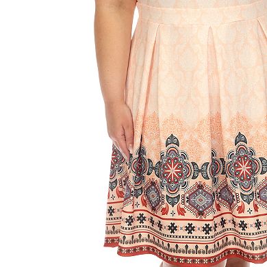 Plus Size Fit And Flare Knee Length Dress