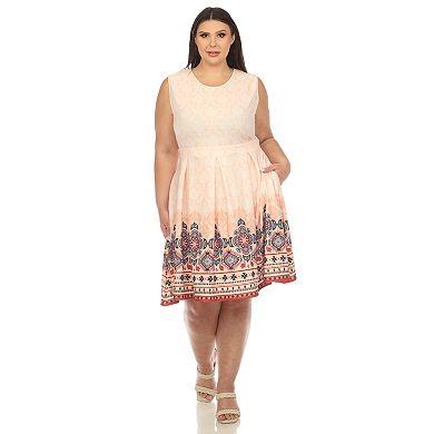 Plus Size Fit And Flare Knee Length Dress