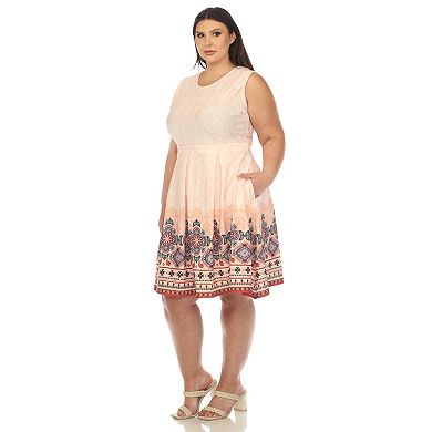 Plus Size Fit And Flare Knee Length Dress