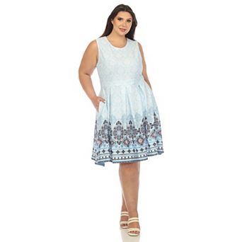 Plus Size Fit And Flare Knee Length Dress