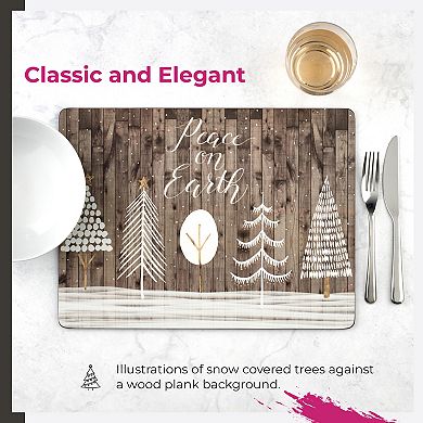 Pimpernel Rustic Placemats, Set of 4, 15.7" x 11.7" Cork-Backed Boards