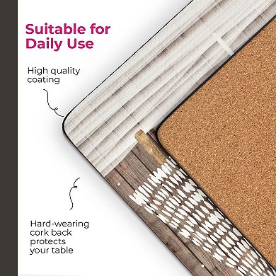 Pimpernel Rustic Placemats, Set of 4, 15.7" x 11.7" Cork-Backed Boards