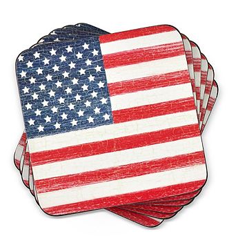 Pimpernel American Flag Coasters, Set Of 6