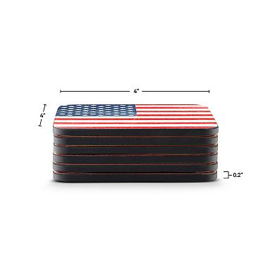 Pimpernel American Flag Coasters, Set Of 6