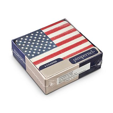 Pimpernel American Flag Coasters, Set Of 6