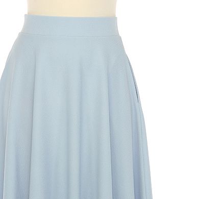 Women's Flared Midi Skirt With Pockets