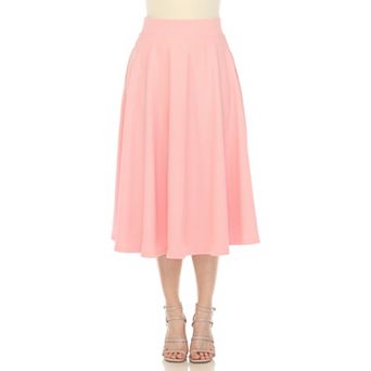 Women's Flared Midi Skirt With Pockets