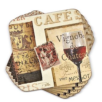 Pimpernel French Cellar Coasters, Set Of 6