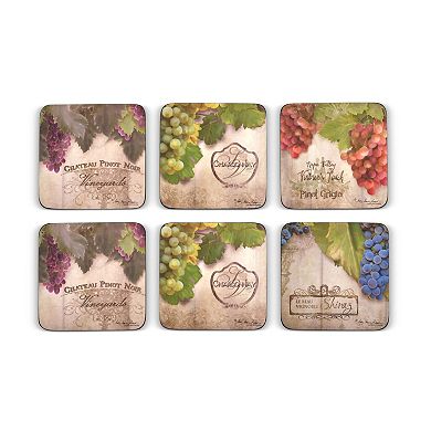 Pimpernel Tuscan Vineyard Coasters, Set Of 6