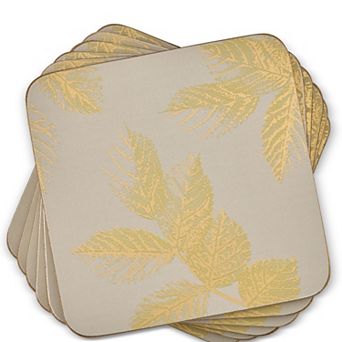 Pimpernel Sara Miller Etched Leaves Coasters, Set Of 6