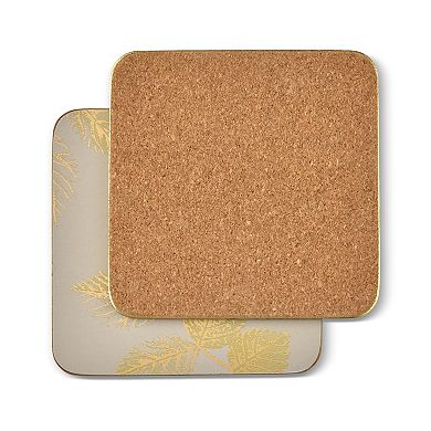 Pimpernel Sara Miller Etched Leaves Coasters, Set Of 6