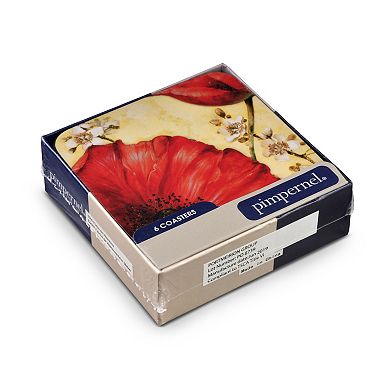 Pimpernel Poppy De Villeneuve Coasters, Set Of 6