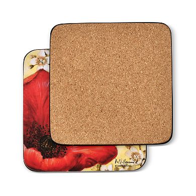 Pimpernel Poppy De Villeneuve Coasters, Set Of 6